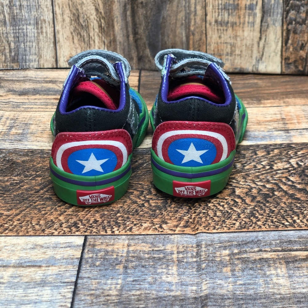 Vans Old Skool X Marvel What The Avengers Toddler Strap Sneakers 4.5 - Picture 4 of 12
